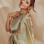 kajal aggarwal new photos in pista green saree