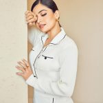 rashmika mandanna Ribbed Knit Dress 008