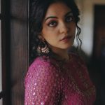 ahana in violet anarkali dress photos