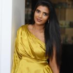 aishwarya rajesh in honey gold one shoulder high low hem dress 004