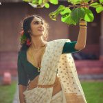 deepti sati in kerala traditional saree look photos