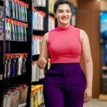 honey rose in violet pants and pink top photos 003