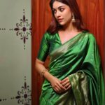 actress anu emmanuel latest photos in green saree 0812 007