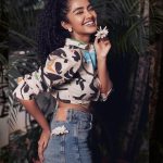 anupama parameswaran in floral print shirt and jeans photos