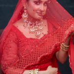 aditi ravi in new red bridal lehenga choli photos 004