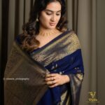 aditi ravi in blue pattu saree images 003