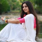 niranjana anoop in white half saree photos 002