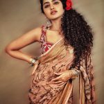 anupama parameswaran in cotton saree images 003