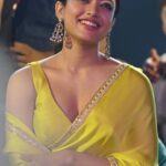 rashmika mandanna Yellow saree photos in animal movie promotion 004