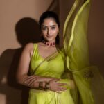 reba monica john in pista green net saree look photos 008