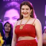 honey rose wearing red glamour dress photos latest 004