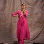 nikhila vimal in pink alia cut churidar dress photos 002