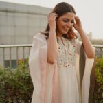 nikhila vimal in white aline anarkali dress photos