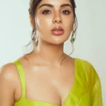 samyuktha menon in green saree look photos 001