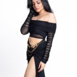 ahaana krishna in black Twisted Drape A line Skirt fashion glamour outfit photos 004