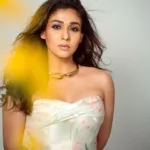 nayanthara in white off shoulder frock dress photos 003